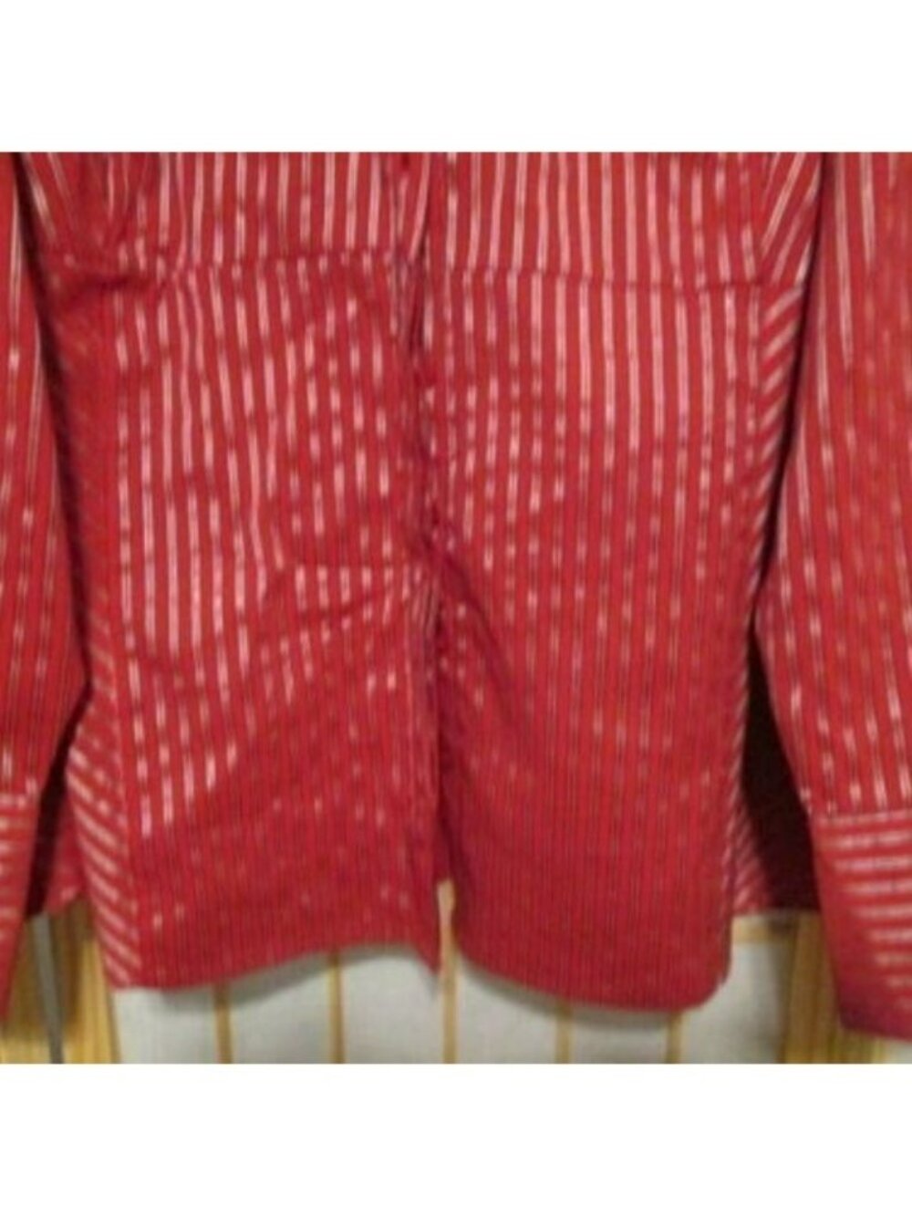 Fred David Striped Red Black Metallic Shirt 22/24W - Picture 5 of 6